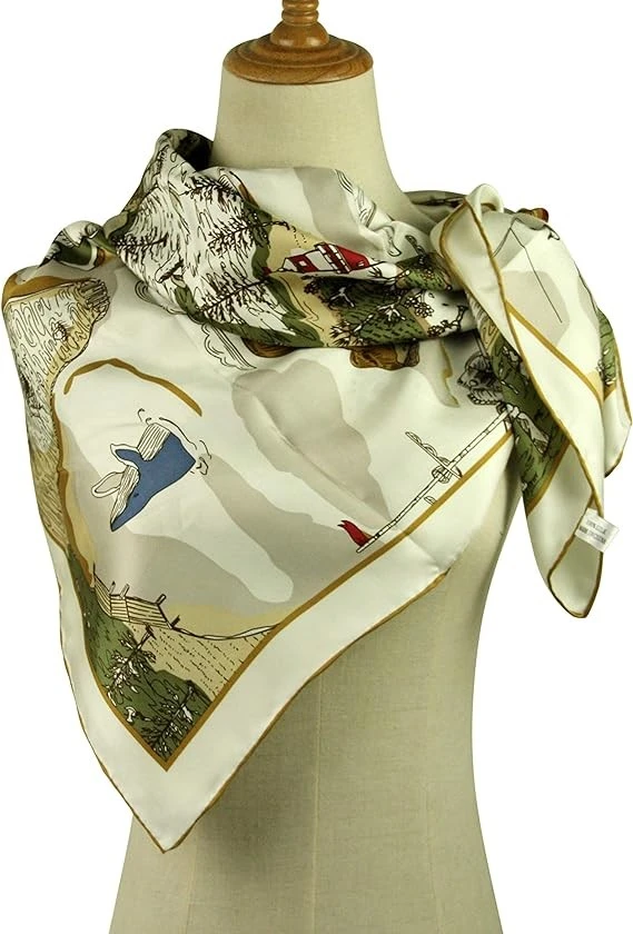 Custom 100% Silk Twill Luxury Scarf For Lady