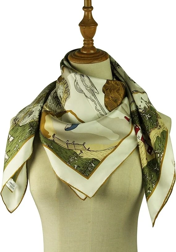 Custom 100% Silk Twill Luxury Scarf For Lady