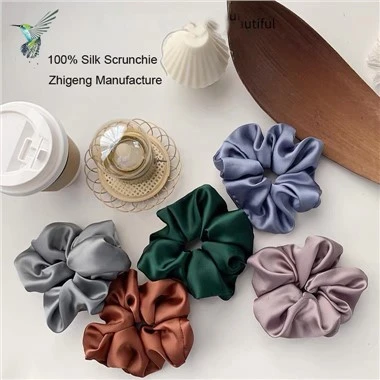 Sérsniðin 100 prósent Mulberry Silk Large Stærð Silk Hár Scrunchies
