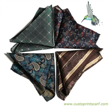 Sérsniðinn 100 prósent Mulberry Silk Pocket trefil fyrir karla